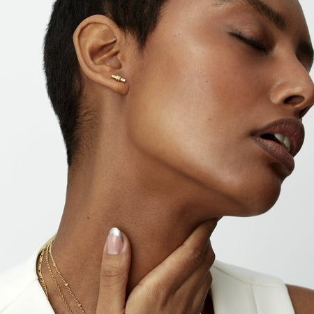 T Bar Stud Earrings Gold